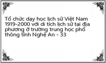 Tổ chức dạy học lịch sử Việt Nam 1919-2000 với di tích lịch sử tại địa phương ở trường trung học phổ thông tỉnh Nghệ An - 33