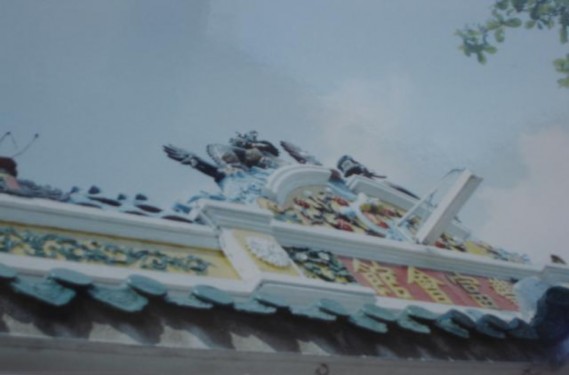 Hình Trang trí trên mái đình Hình Bộ cột gỗ ở chính điện Hình Khám thờ 7