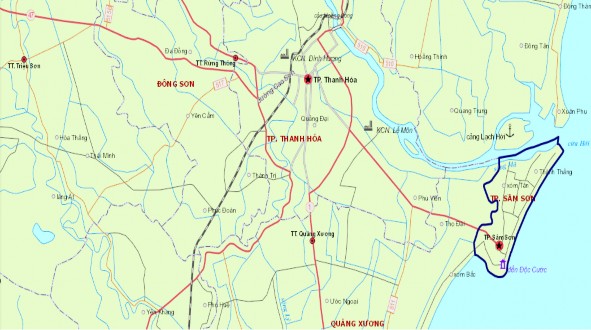 Hình 2 1 Bản đồ Vị trí TP Sầm Sơn Nguồn Tác giả biên tập TP Sầm Sơn 1