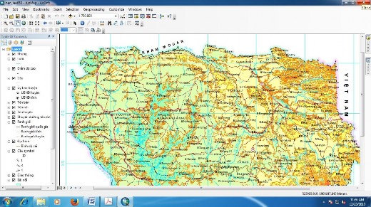 HÌnh 3 1 Dữ liệu nền ở định dạng shapefile trên nền phần mềm Arcgis 9 3 1