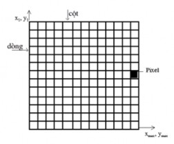 Hình 1 9 Ma trận không gian của một file GIS raster cấu trúc từ các pixel Vị trí 1