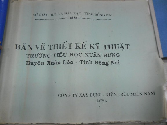 Hình 5 Chụp bản vẽ thiết kế kỹ thuật trường tiểu học Xuân Hưng huyện 5