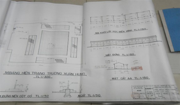 Hình 6 Chụp bản vẽ thiết kế kỹ thuật trường tiểu học Xuân Hưng huyện 6