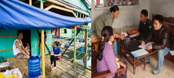 Hình 17 Các bạn thực tập sinh cán bộ truyền thông của MCD đến từng hộ dân 1