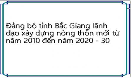 Đảng bộ tỉnh Bắc Giang lãnh đạo xây dựng nông thôn mới từ năm 2010 đến năm 2020 - 30