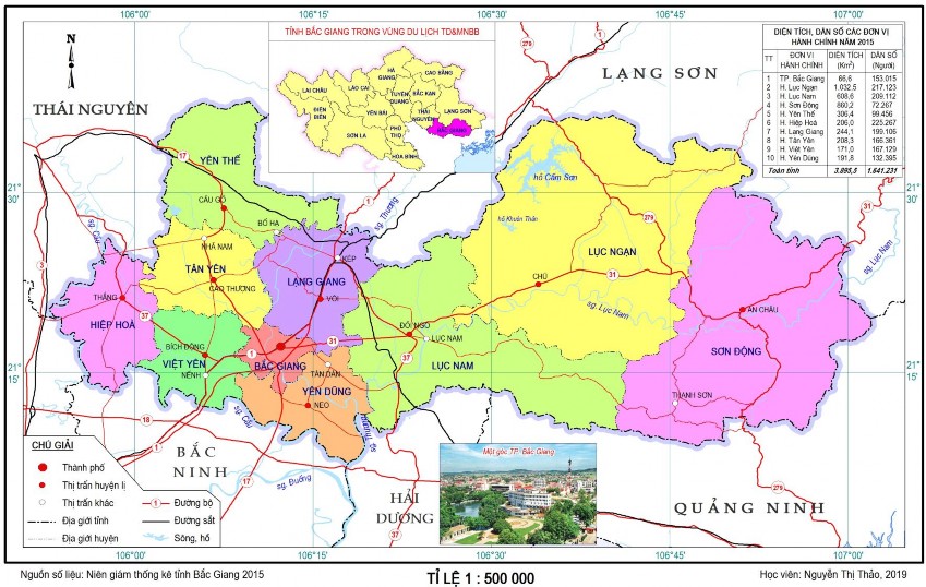 Hình 2 2 Bản đồ hành chính tỉnh Bắc Giang Bắc Giang là vùng đất có vị trí 1