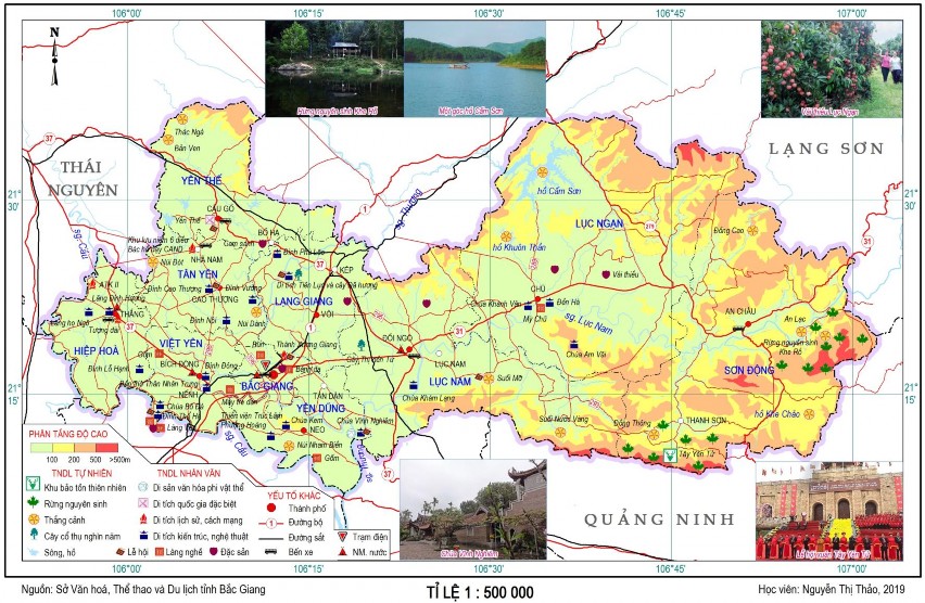 Hình 2 3 Bản đồ các nhân tố ảnh hưởng tới tổ chức lãnh thổ du lịch 2
