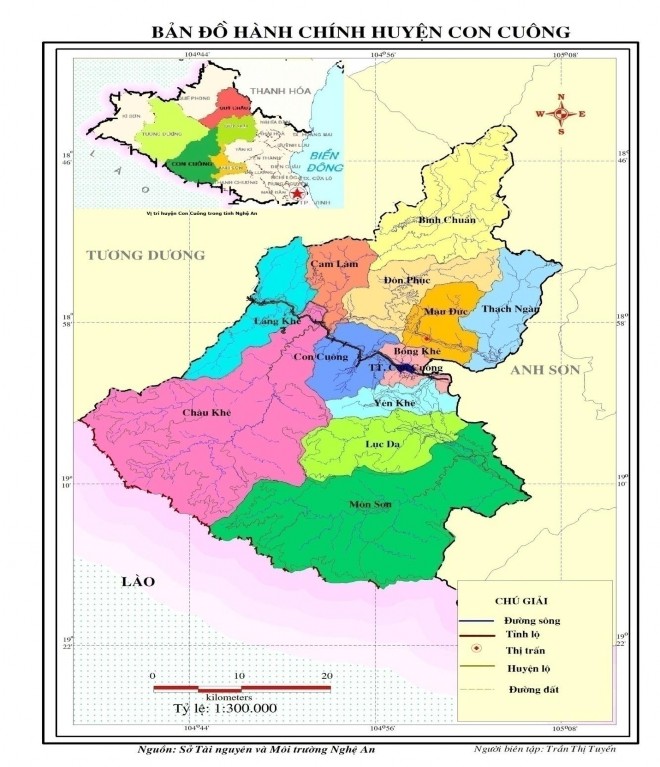 Hình 1 Bản đồ hành chính huyện Con Cuông 1 Hình 2 Bản đồ tổ chức không gian 1