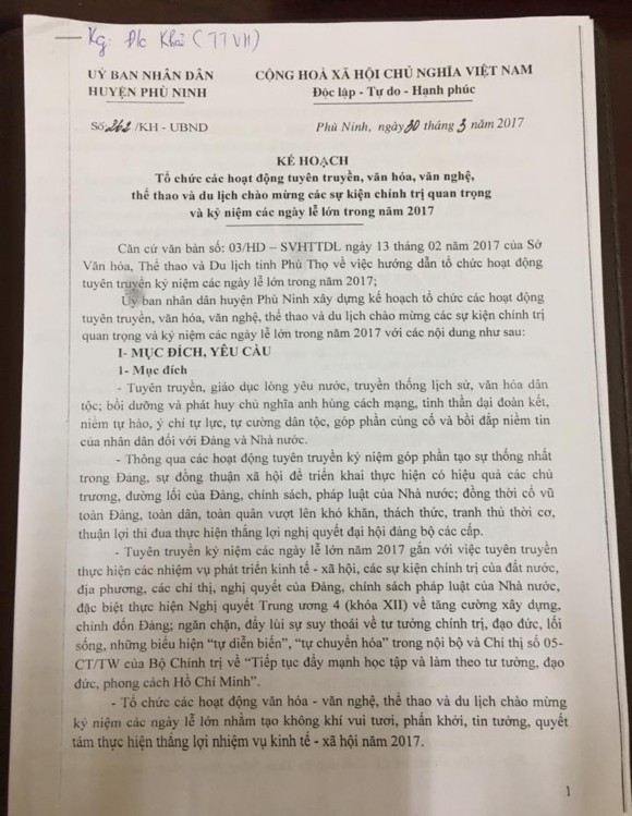 Nguồn Trung tâm Văn hóa Thể thao và Du lịch huyện Phù Ninh Phụ lục 3 Phỏng 1