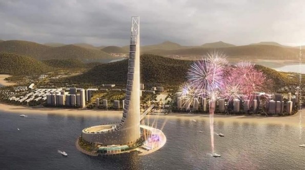 Phối cảnh tháp Domino cao 99 tầng Khi lượng khách đổ về Hạ Long tăng cao thì 1
