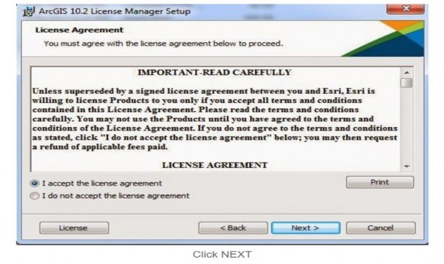 Hình 2 2 Cách cài đặt ArcGIS Desktop Cửa sổ ArcGIS License mở ra chọn Start Stop 3