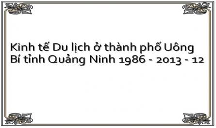 Kinh tế Du lịch ở thành phố Uông Bí tỉnh Quảng Ninh 1986 - 2013 - 12