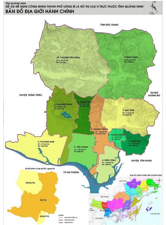 BẢN ĐỒ ĐỊA GIỚI HÀNH CHÍNH THÀNH PHỐ UÔNG BÍ i Nguồn UBND thành phố Uông Bí 1