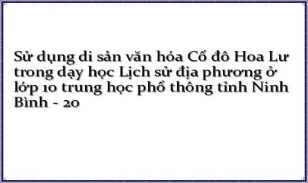 Sử dụng di sản văn hóa Cố đô Hoa Lư trong dạy học Lịch sử địa phương ở lớp 10 trung học phổ thông tỉnh Ninh Bình - 20
