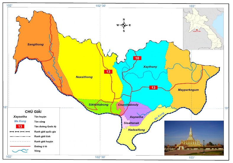 34 Hình 2 1 Bản đồ hành chính thành phố Viêng Chăn Nước CHDCND Lào Nguồn Tác 1