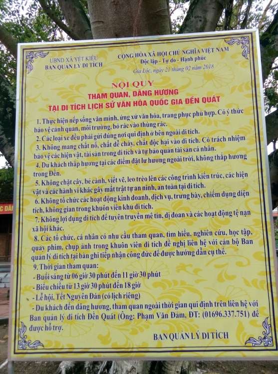 7 7 Nội quy tại đền Quát Nguồn tác giả chụp ngày 23 9 2018 7 8 Tượng voi đá 7