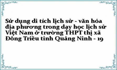 Sử dụng di tích lịch sử - văn hóa địa phương trong dạy học lịch sử Việt Nam ở trường THPT thị xã Đông Triều tỉnh Quảng Ninh - 19