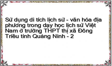 Sử dụng di tích lịch sử - văn hóa địa phương trong dạy học lịch sử Việt Nam ở trường THPT thị xã Đông Triều tỉnh Quảng Ninh - 2
