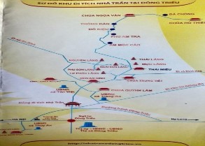 Sơ đồ khu di tích nhà Trần ở Đông Triều Đền An Sinh Đông Triều Tượng thờ 7