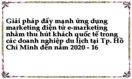Giải pháp đẩy mạnh ứng dụng marketing điện tử e-marketing nhằm thu hút khách quốc tế trong các doanh nghiệp du lịch tại Tp. Hồ Chí Minh đến năm 2020 - 16