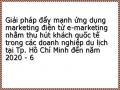 Lợi Ích Của Việc Đẩy Mạnh Ứng Dụng E-Marketing Nhằm Thu Hút Khách Quốc Tế Của Các Doanh Nghiệp Du Lịch Tại Tp. Hồ Chí Minh