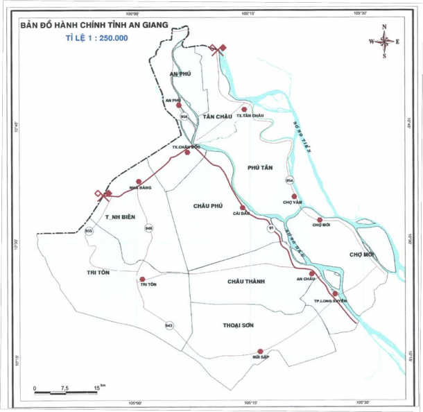 Hình 2 1 Bản đồ hành chính tỉnh An Giang Nguồn Tác giả luận văn An Giang là 1
