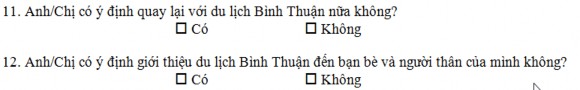 Tin của Sở VHTT DL tỉnh Bình Thuận Phụ lục 27 Phiếu khảo sát khách du lịch 5