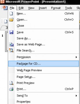 File đuợc lưu có đuôi là ppt Đóng Gói Trên thanh menu chọn Flie chọn Package for 11