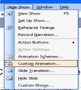 Click chuột chọn Text Box hay đối tượng cần tạo hiệu ứng Vào Menu Slide Show 6