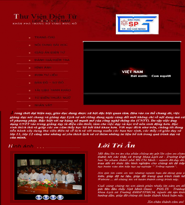 Góc trên cùng bên trái là hàng chữ Thư viện điện từ Việt Nam khám phá những 1