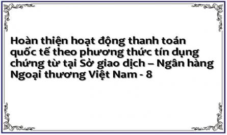 Hoàn thiện hoạt động thanh toán quốc tế theo phương thức tín dụng chứng từ tại Sở giao dịch – Ngân hàng Ngoại thương Việt Nam - 8