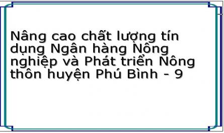Nâng cao chất lượng tín dụng Ngân hàng Nông nghiệp và Phát triển Nông thôn huyện Phú Bình - 9