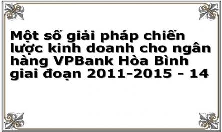 Một số giải pháp chiến lược kinh doanh cho ngân hàng VPBank Hòa Bình giai đoạn 2011-2015 - 14