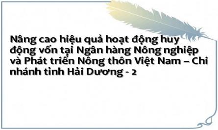 Nâng cao hiệu quả hoạt động huy động vốn tại Ngân hàng Nông nghiệp và Phát triển Nông thôn Việt Nam – Chi nhánh tỉnh Hải Dương - 2