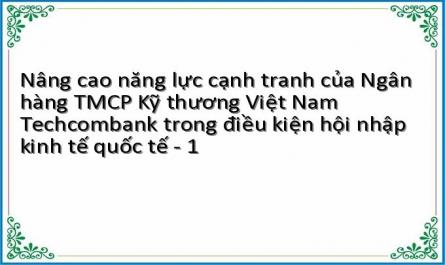 Nâng cao năng lực cạnh tranh của Ngân hàng TMCP Kỹ thương Việt Nam Techcombank trong điều kiện hội nhập kinh tế quốc tế - 1