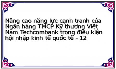 Nâng cao năng lực cạnh tranh của Ngân hàng TMCP Kỹ thương Việt Nam Techcombank trong điều kiện hội nhập kinh tế quốc tế - 12