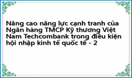 Nâng cao năng lực cạnh tranh của Ngân hàng TMCP Kỹ thương Việt Nam Techcombank trong điều kiện hội nhập kinh tế quốc tế - 2