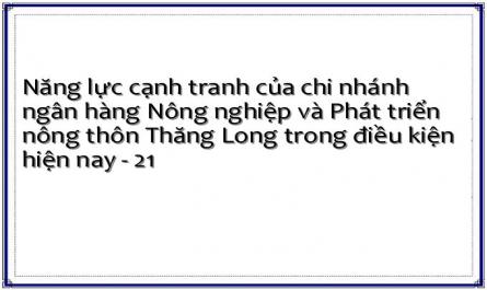 Năng lực cạnh tranh của chi nhánh ngân hàng Nông nghiệp và Phát triển nông thôn Thăng Long trong điều kiện hiện nay - 21