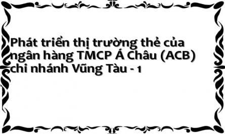 Phát triển thị trường thẻ của ngân hàng TMCP Á Châu (ACB) chi nhánh Vũng Tàu - 1