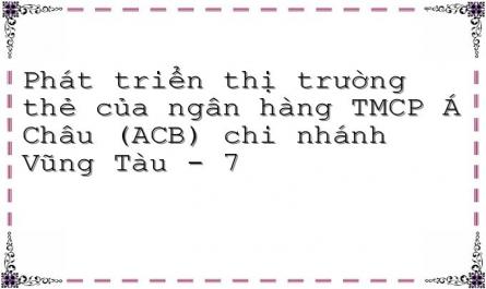 Tình Hình Phát Triển Thị Trường Thẻ Của Acb Chi Nhánh Vũng Tàu