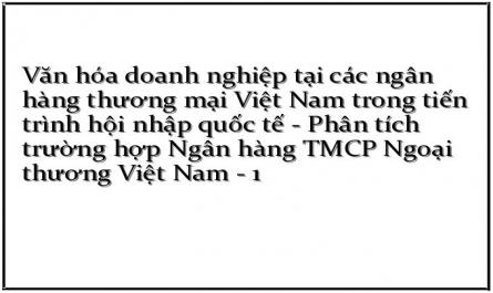 Văn hóa doanh nghiệp tại các ngân hàng thương mại Việt Nam trong tiến trình hội nhập quốc tế - Phân tích trường hợp Ngân hàng TMCP Ngoại thương Việt Nam - 1