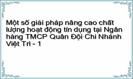 Một số giải pháp nâng cao chất lượng hoạt động tín dụng tại Ngân hàng TMCP Quân Đội Chi Nhánh Việt Trì - 1