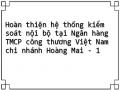 Hoàn thiện hệ thống kiểm soát nội bộ tại Ngân hàng TMCP công thương Việt Nam chi nhánh Hoàng Mai