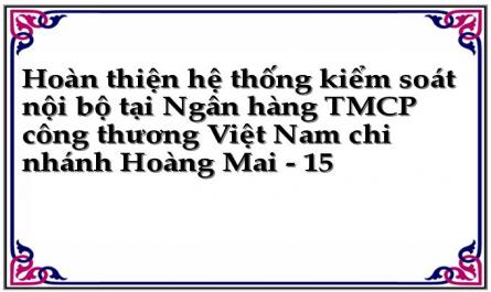 Hoàn thiện hệ thống kiểm soát nội bộ tại Ngân hàng TMCP công thương Việt Nam chi nhánh Hoàng Mai - 15