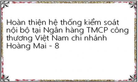 Hoàn thiện hệ thống kiểm soát nội bộ tại Ngân hàng TMCP công thương Việt Nam chi nhánh Hoàng Mai - 8