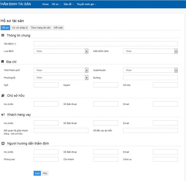 Hình 4 2 Cập nhật thông tin chung của hồ sơ 4 2 3 Cập nhật thông tin pháp lý 1