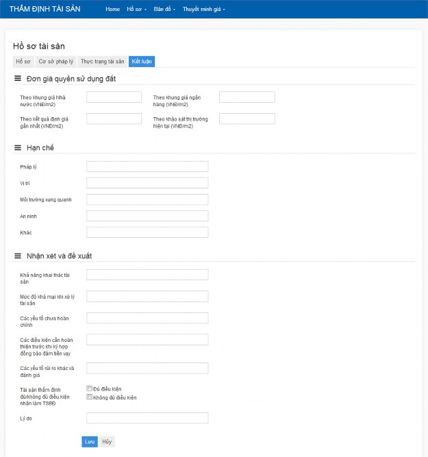 Hình 4 5 Kết luận của báo cáo thẩm định tài sản 4 2 6 Thuyết minh giá Chức 4