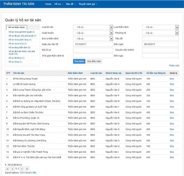 Dùng có thể lựa chọn tìm kiếm hồ sơ theo các tiêu chí mà mình mong muốn 5