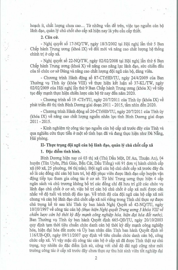 Đảng Bộ tỉnh Bình Dương lãnh đạo xây dựng đội ngũ cán bộ chủ chốt cấp cơ sở từ năm 1997 đến năm 2015 - 25 2