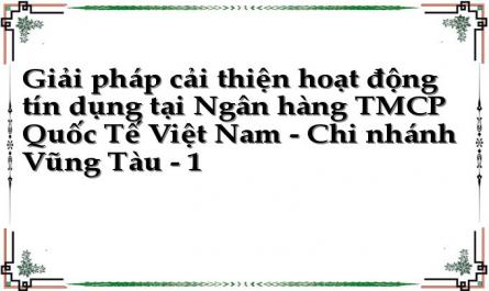 Giải pháp cải thiện hoạt động tín dụng tại Ngân hàng TMCP Quốc Tế Việt Nam - Chi nhánh Vũng Tàu - 1
